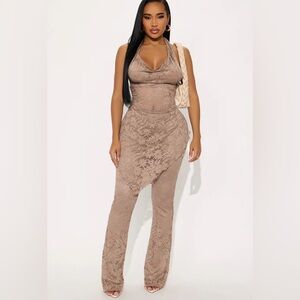Gennie Mocha Lace Coord Pants Set NEW 🏷️